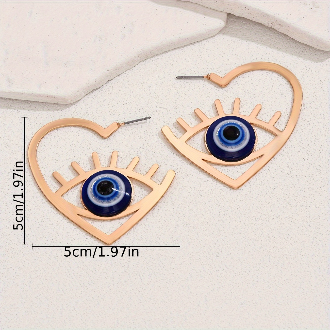 Geometric Hoop Earrings Devil Eye Decor